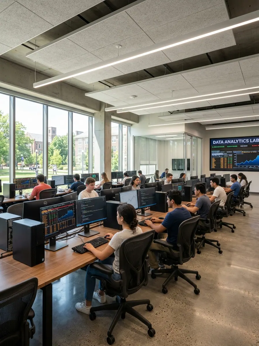 EPKA Academy advanced computer lab and financial data workstations