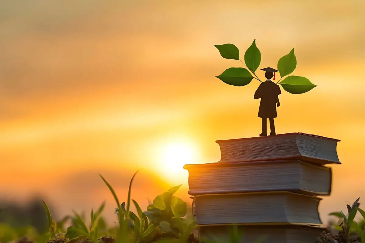 Students learning and growing through education